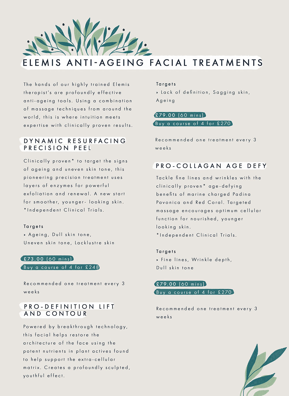 Elemis Anti Ageing Facial Treatments